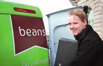 40 Elbilen hjälper Beans att uppnå sina miljömål Beans AB, som är med i Elbilsupphandlingen, arbetar med försäljning av kaffemaskiner och kaffe till kontor i Stockholm och Göteborg.