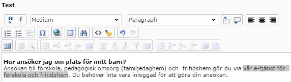 Länkar i text Använd gärna rutan Mer