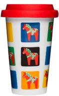 SWEDEN Sweden takeaway-mugg med silikonlock Porslin. Färgglad takeaway-mugg med silikonlock för kaffe eller te när du är på språng.