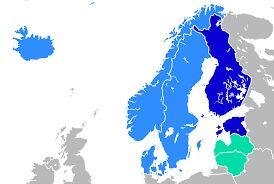 Norden Ett område i norra delen av Europa. Till Norden hör flera länder: Sverige, Norge, Finland (+ Åland), Danmark och Island. Det bor ca 27 miljoner invånare i här.