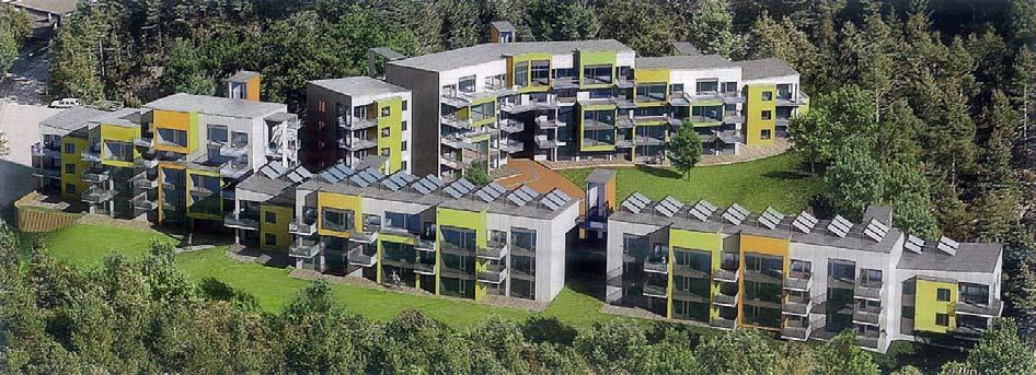 HSB Göteborg Kvalité, miljö och gestaltning Sid 6 (7) Referensbild som visar lågenergihus, Løvåshagen i Bergen, Norge byggt 2009. Ett bostadsprojekt i ungefär samma skala som projekt Fräntorpsgatan.