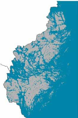 Havsnivå 50 m över dagens nivå Havsnivå 30 m över dagens nivå 6 Fysiska förutsättningar och markanvändning B. NULÄGESBESKRIVNING D. 4 000 5 000 år f Kr.