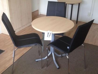 Fikabord med centrumstativ+3st kaféstolar