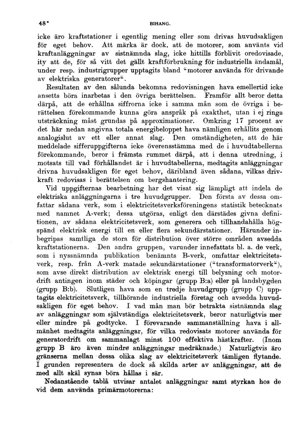 48* BIHANG. icke äro kraftstationer i egentlig mening eller som drivas huvudsakligen för eget behov.