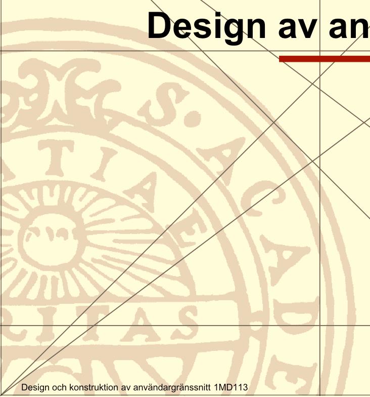 användargränssnitt 1MD113 Processen