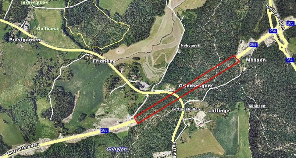 2.4 GEOTEKNISKA FÖRUTSÄTTNINGAR MED AVSEENDE PÅ TUNNLARNA 2.4.2 Löttingetunneln Den andra tunneln för Norrortsleden är den 1,1 km långa Löttingetunneln, som ligger längs vägsträckan från Täby Kyrkby i väst till Arninge i öst.