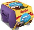 med krispiga Oreo kexbitar och 2 skedar.