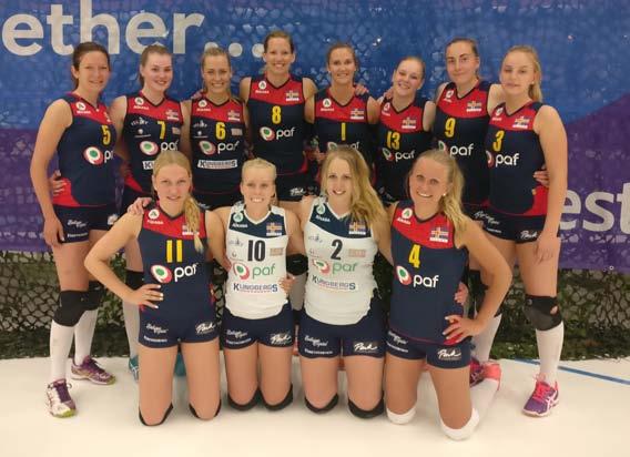 Volley Bakre fr vä: Erika Boman, Melina Mangs, Tazmin Bland, Tanja Sjöblom, Anna Lindqvist, Josefin Andersson, Amanda Karlsson, Emmely
