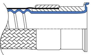 Utkragad kärna på PTFE slang med flänskopplingar eller Cam-Lock DB0068 040708 Utkragade kopplingar för renhet och lågt tryckfall. Vanliga kompressionsmonterade kopplingar på slang fluorpolymer t.ex.