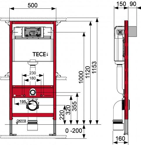 TECE WC-FIXTUR & SPOLKNAPPAR WC-FIXTUR 112 T779276156 3 480 kr För mekanisk spolning framifrån SQUARE