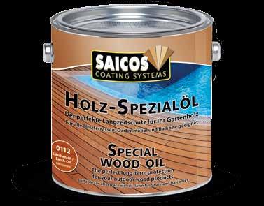 väderskyddande och stegsäker yta på allt trä utomhus som trall, möbler, trappor, ramper och poolsarger* Med SAICOS Special Wood Oil får träet ett djupverkande skydd samtidigt som de naturligt vackra