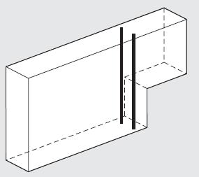 Figur 6.8 (a) Förstärkning av urtag. (a) Med skruvar, (b) med plywood eller korslimmat LVL. (b) 6.3.