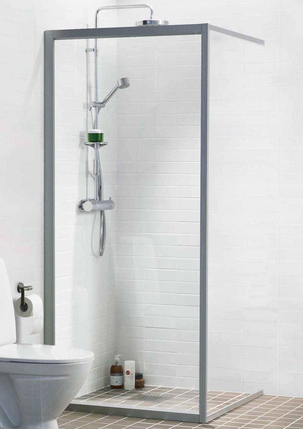 En duschhörna kan ge ett nätt och stiligt intryck i badrummet.