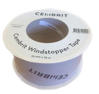 50 mm tape för tätning av fogar då skivan spikats. Åtgång: skiva 900 bredd ca 1,2 m/m 2. skiva 1 bredd ca 1,5 m/m 2.