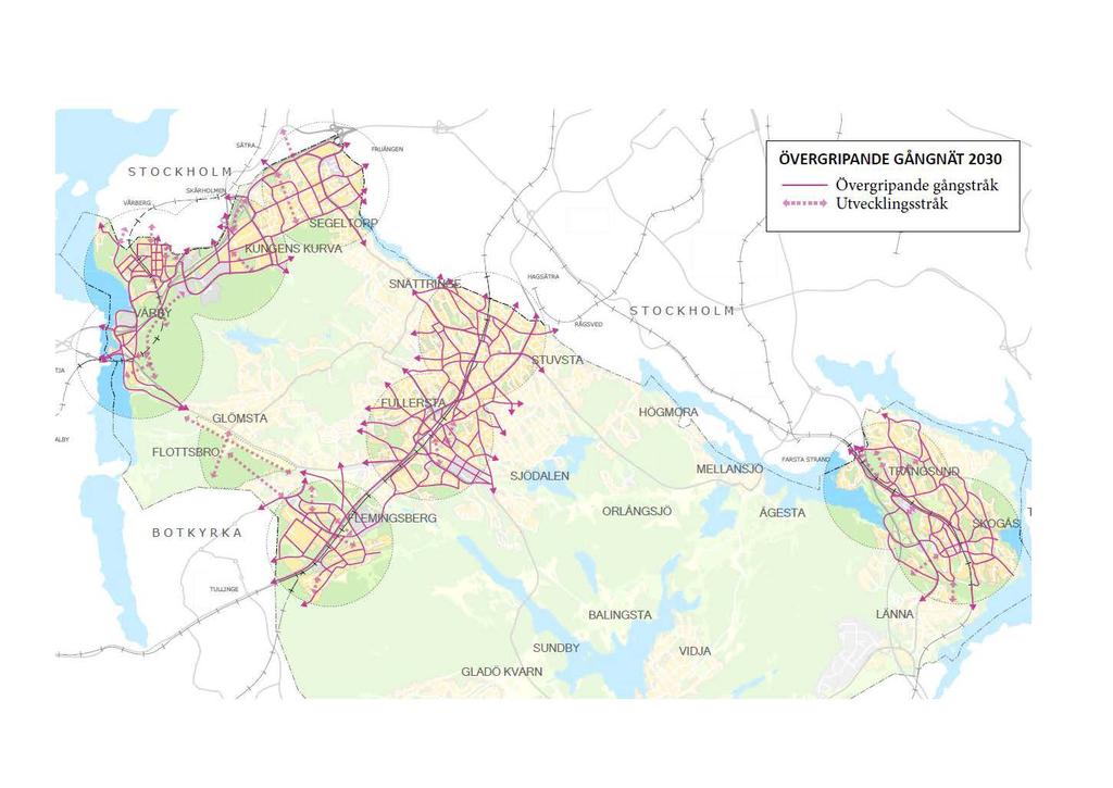 ~~GEN \ '\. -,, ' 1 ÖVERGRIPANDE GÅNGNÄT 2030 Overgripande gångstråk + + Utvecklingsstråk i 27.. \ ',_. " TUVSTA--._., """' 11.: -.. GLÖMSTA... '. :... ;t ~......... FLOTTSBRO:, ~ -.