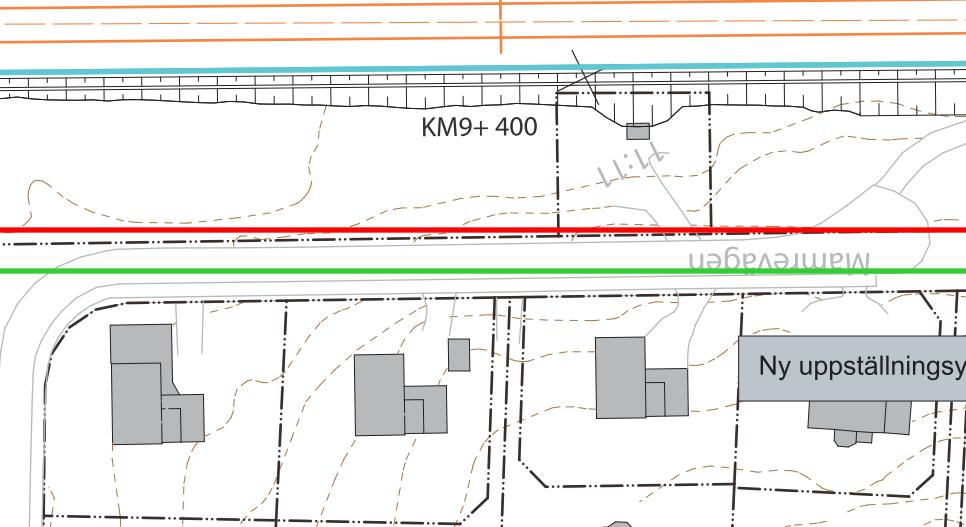 BILAGA F SIDA 38 (74) 9+350-450, Norr 4 stycken villor 39 37 fastigheterna inom en stadsplan som vann laga kraft år 1914. Enligt plankartan anges tomterna vara bebyggda eller sålda för bebyggelse.