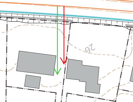 BILAGA F SIDA 58 (74) 9+850, Norr 2 stycken villor 21 21 Befintligt utförande: Två stycken tvåplans trävillor. Ny bullerskärm planeras i fastighetsgräns.