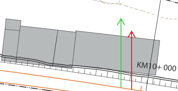 BILAGA F SIDA 64 (74) 9+950-10+0, Söder Industri 17 4 Befintligt utförande: Industribyggnad i två plan. Plåtfasader och fönster mot. Kommentar: Byggnaden ligger i projekterad slänt för det nya et.