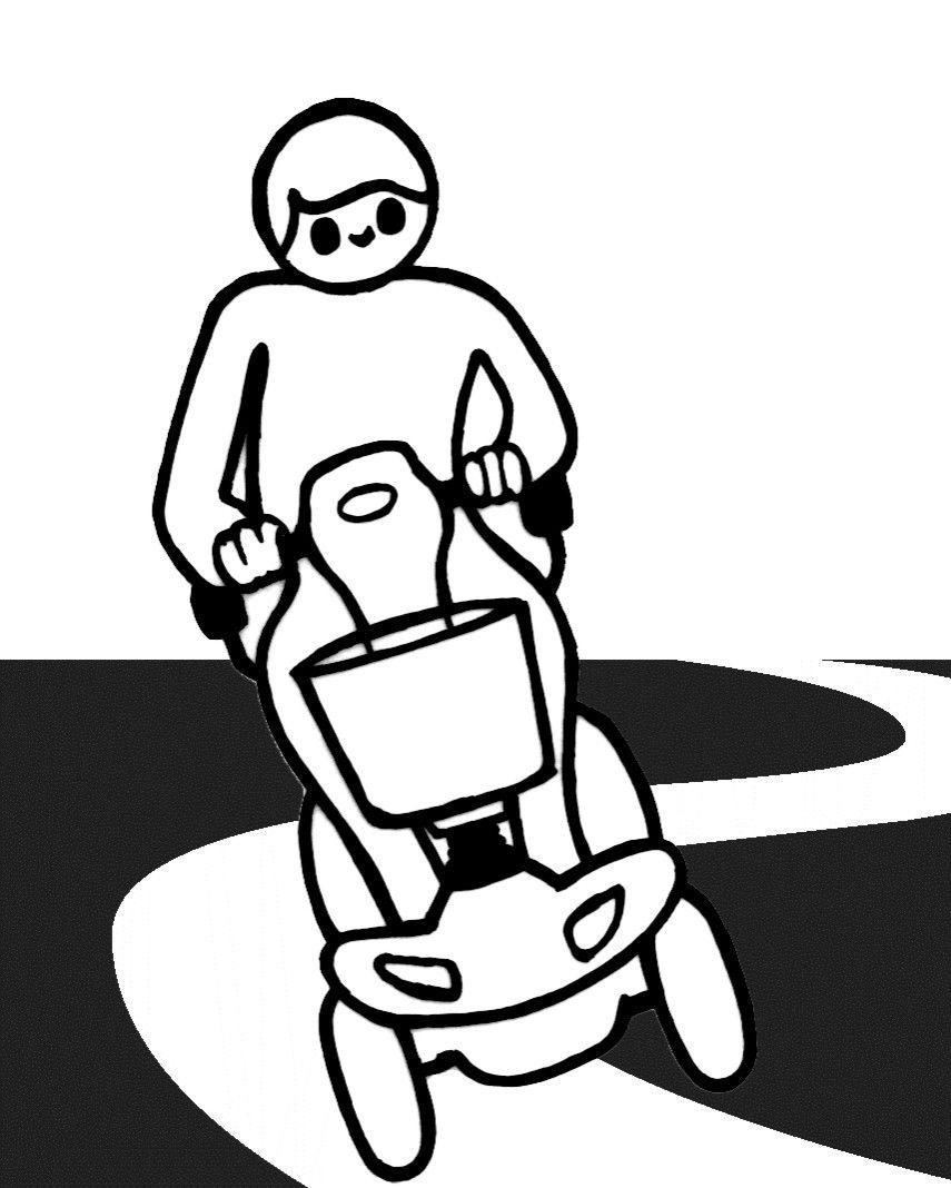 Invacare Colibri Tipprisk Tippskydd (stabilisatorer) fungerar endast på fast mark. På mjukt underlag som gräs, snö och lera sjunker de ned om elrullstolen vilar på dem.