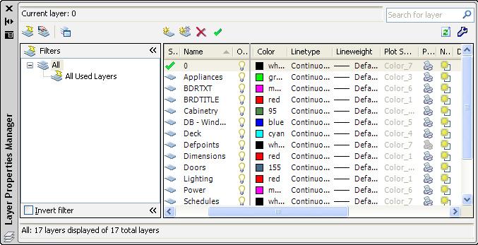LAYER MANAGER PROPERTIES Layer Manager Properties är numera en palett och har funktionerna Auto-hide och Anchor Left/Right.