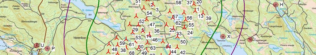 terrangkartan, Print scale 1:100 000, Map center