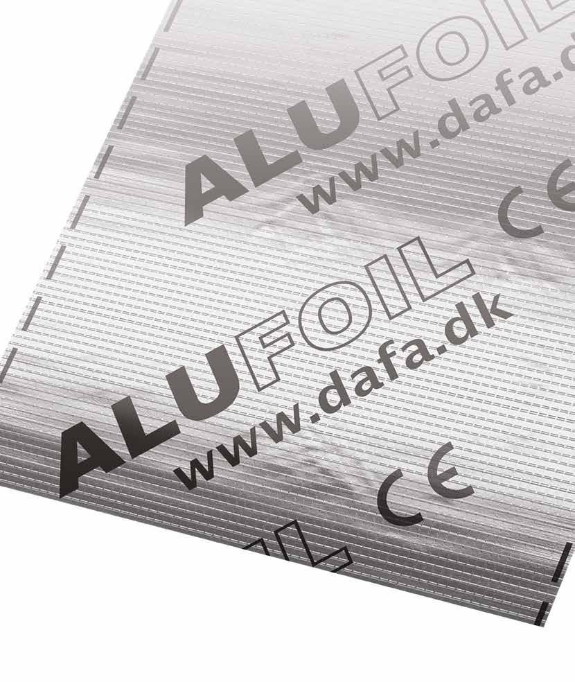 FUNKTONS- OCH PRODUKTGARANTI ancefolie Tekniska specifikationer DAFA AluFoil TM DAFA AluFoil diffusionsspärr är en metallisk flerskiktsfolie med mycket högt Sd-värde.