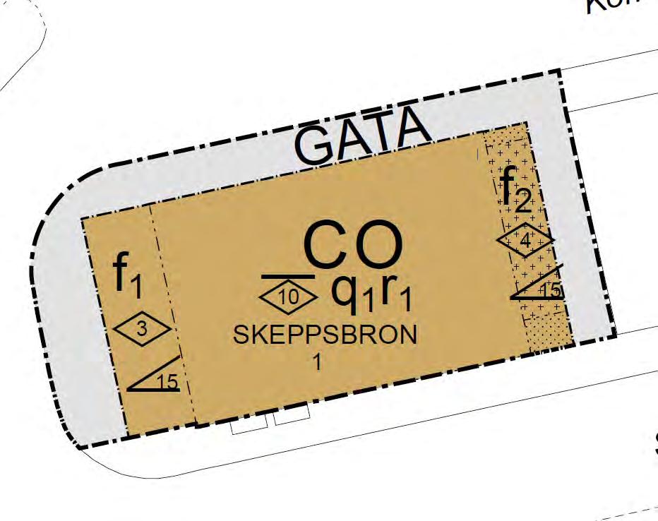Samhällsbyggnadskontoret Planbeskrivning Upprättad 2017-10-18 2016-2422 27(36) Centrumändamål och tillfällig vistelse, såsom restaurang och hotell Allmän platsmark som fastighetsägarna även i