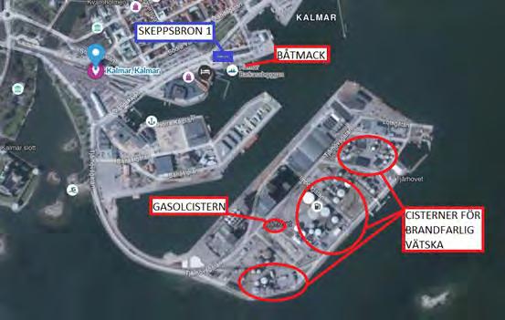 2.2 Riskobjekt Följande riskobjekt finns på området eller i dess direkta närhet: - Cisterner för brandfarlig vätska