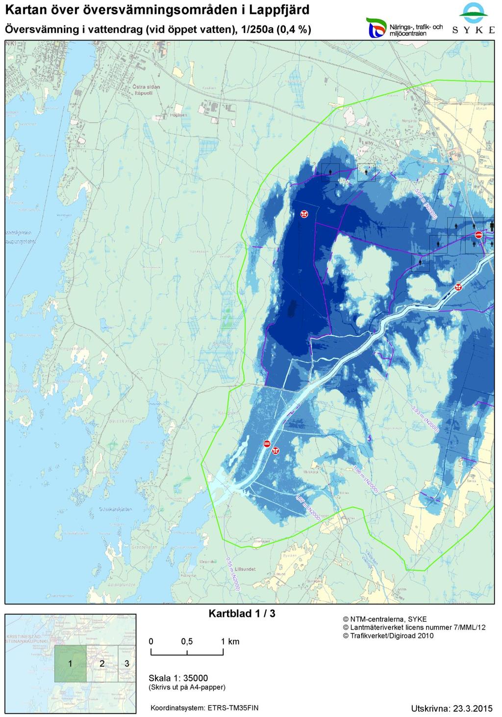 Översvämningskartorna över Lappfjärds ås