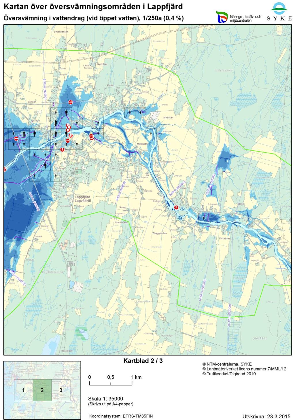 Översvämningskartorna över Lappfjärds ås