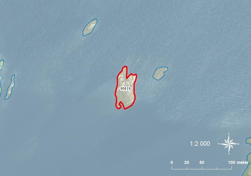 90619 Tranholmens ostskär SE0540085 2 0,17 Klippskär med några