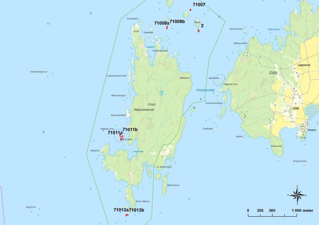Bilaga 1h Restaureringsplan fö r fa gelska r Onsö Översiktskarta Fågelskär i LIFE+ Vänern vid Onsö.