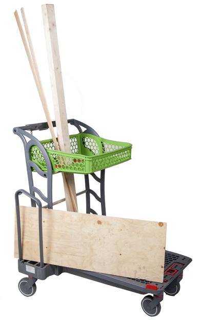 Lager- och plockvagnar POLYCART FLAT Tystgående och säker vagn.