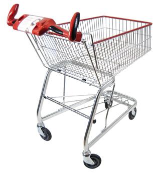 111098 BXM SHOPPER 65 L / 100 L Ergonomisk kundvagn med grund korg och underhylla.