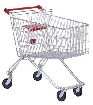 113244-100 L BXM SHOPPER SECURITY 65 L Ergonomisk kundvagn med grund korg. Mycket uppskattad av seniorer.