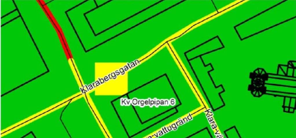 24 (25) S-Dp 2010-18583-54 Luftkvalitet Kvävedioxid NO2<60 yg/m3 Partiklar PM10<50 yg/m3 Endast del av Vasagatan (röd) ligger över gällande gränsvärde för kvävedioxid och partiklar.