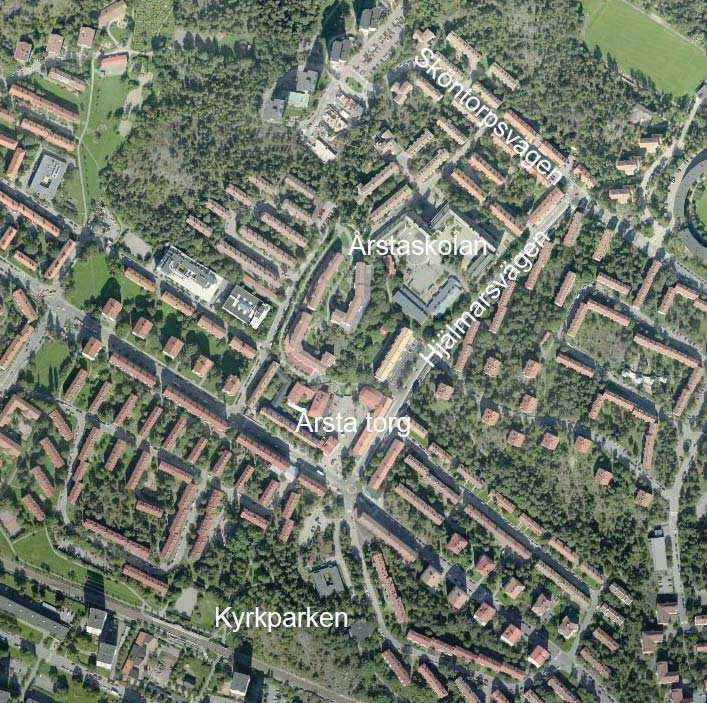 B parkstråk Årsta skog vid Årstaliden Förbyggt i söder idag.