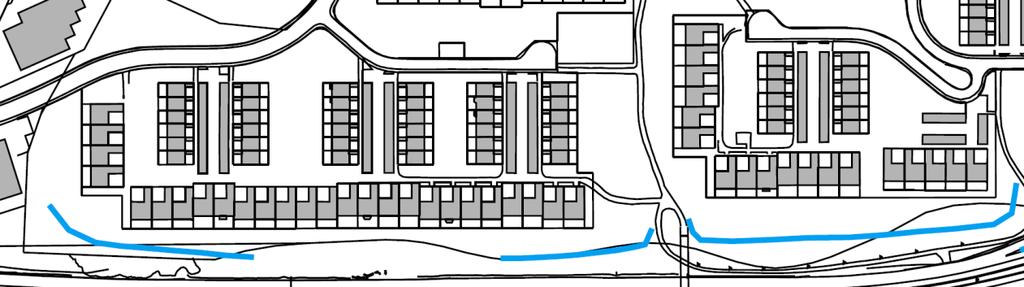 Figur 3: Röd markering 12 m över vägbana. Cirka 3,5 m över mark Grön markering 11 m över vägbana. Cirka 4-4,5 m över mark Gul markering 10 m över vägbana.