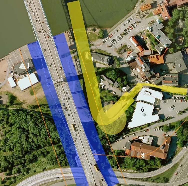 8 Slutsatser Resultaten av den kvantitativa riskbedömningen indikerar att individrisknivån, genererad av Älvsborgsbron respektive Oscarsleden, ligger på acceptabla nivåer först ca 45 meter från