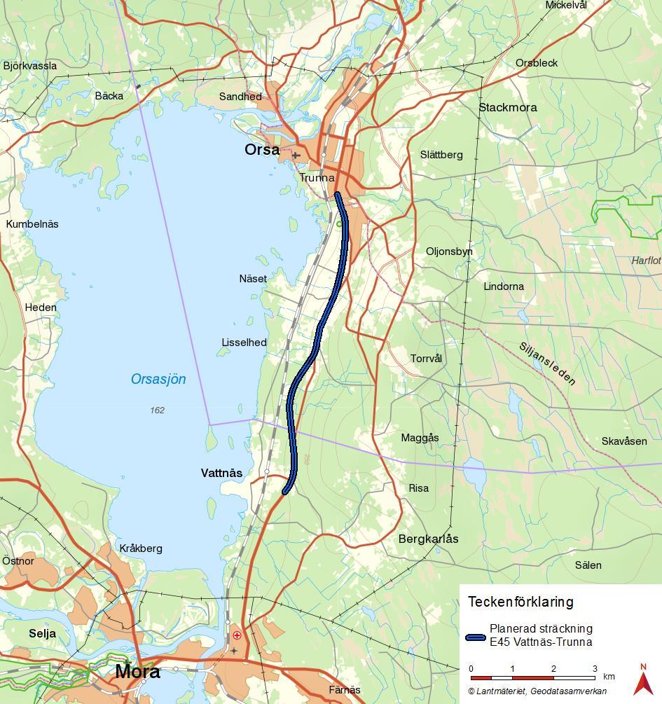 1 Inledning 1.1 Bakgrund och syfte E45 sträcker sig från Göteborg i Västra Götaland (söder) till Karesuando i Lappland (norr) och ingår i det nationella stamvägnätet (Figur 1).