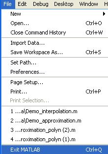 MATLAB-miljön MATLAB-miljön MATLAB avslutas genom att man antingen ger kommandot quit eller exit >> exit Man väljer