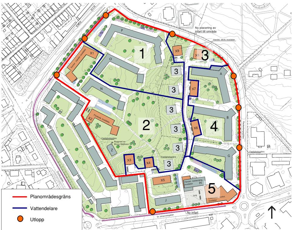 Sida 6 (25) Området planeras att exploateras i enlighet med illustrationsplan, se Figur 2. Exploateringen skulle innebära ytterligare 428 nya lägenheter.