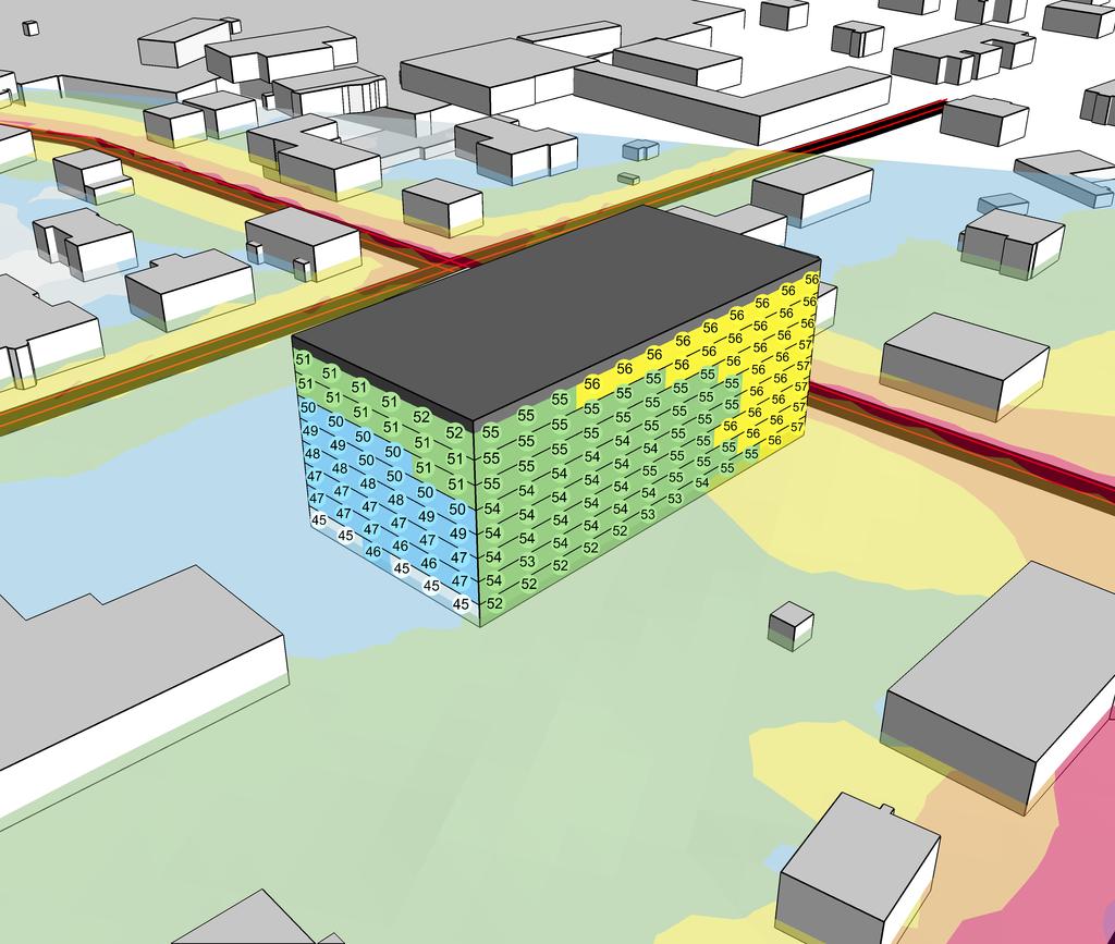 DP Uvekull Smålandsstenar Bullerutredning Kund: PNN Ingenjörer BILAGA 1-A Planalternativ år 2040 Ekvivalent ljudnivå (kl.