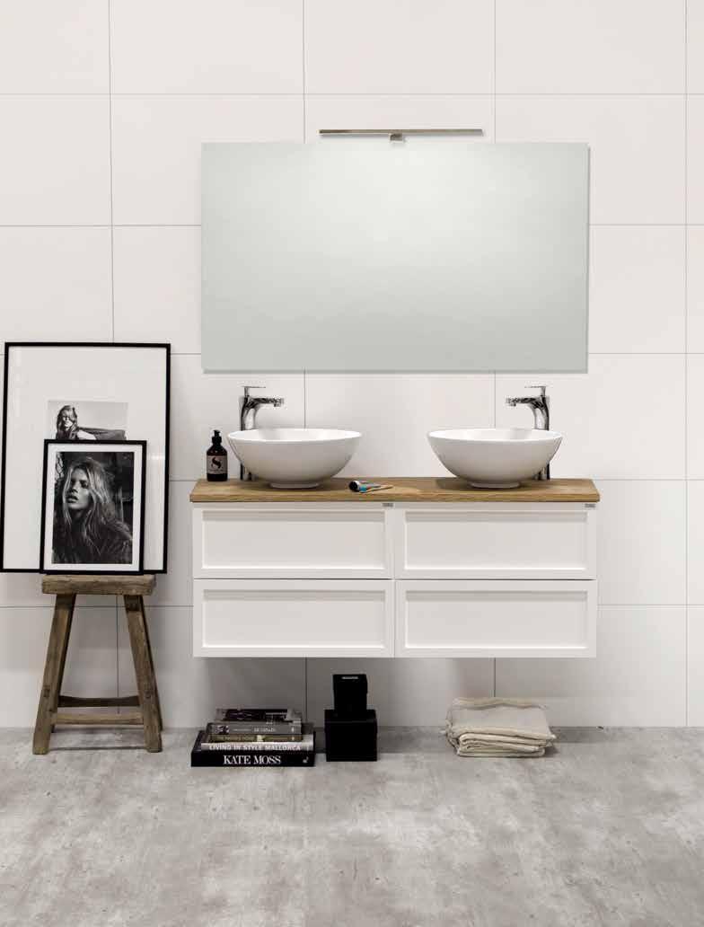 Seaside FLEX 1200 SPEGEL MED LED-LAMPA 3 141:- SEASIDE 1200 DUO UNDERDEL 15 895:- NORO SEASIDE 1200, vit matt ramfront, med