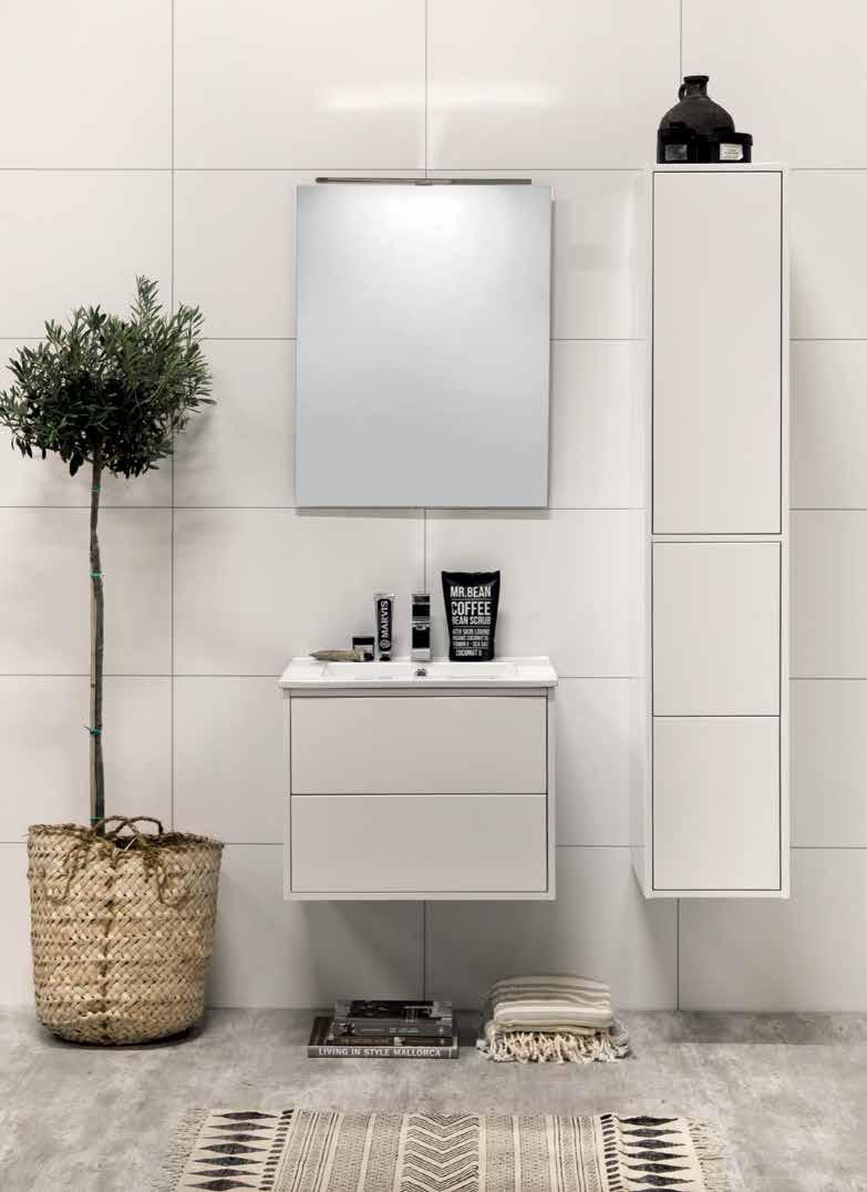 Avanti FLEX 600 SPEGEL MED LED-LAMPA 2 317:- AVANTI 600 UNDERDEL 7 695:- NORO AVANTI 600, vit högglans, FLEX