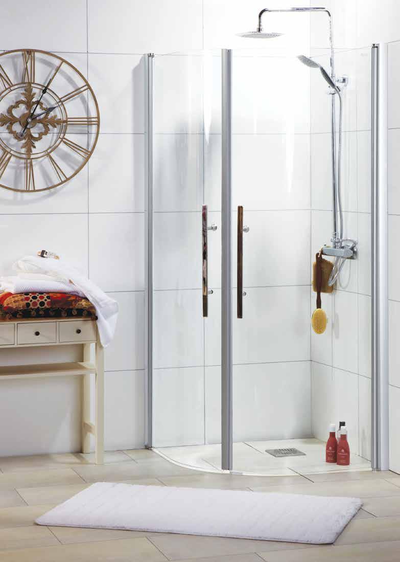 NORO SHINE med aluminiumprofil. HÖJD: 2000 mm MÅTT: 900 900 mm, 1000 1000 mm PRIS 900 900: 7995 kr PRIS 1000 1000: 8995 kr Hög golvlist finns som tillbehör, se sid 166.