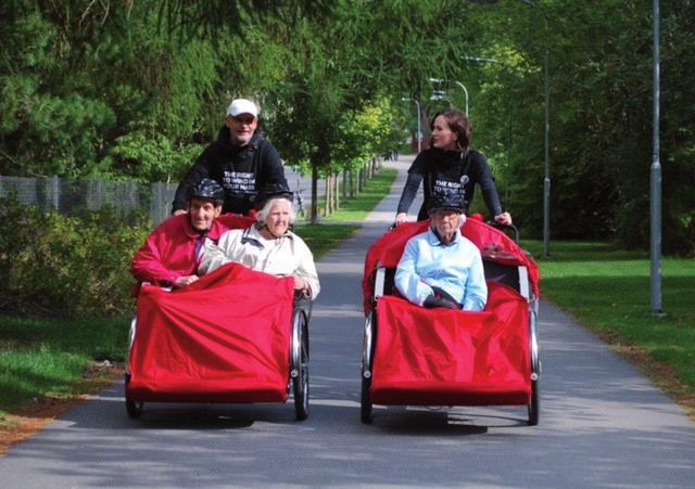CYKLING UTAN ÅLDER Cykling utan ålder är en volontärförening som tar ut äldre personer från äldreboenden eller äldre som bor kvar hemma, på cykelturer i