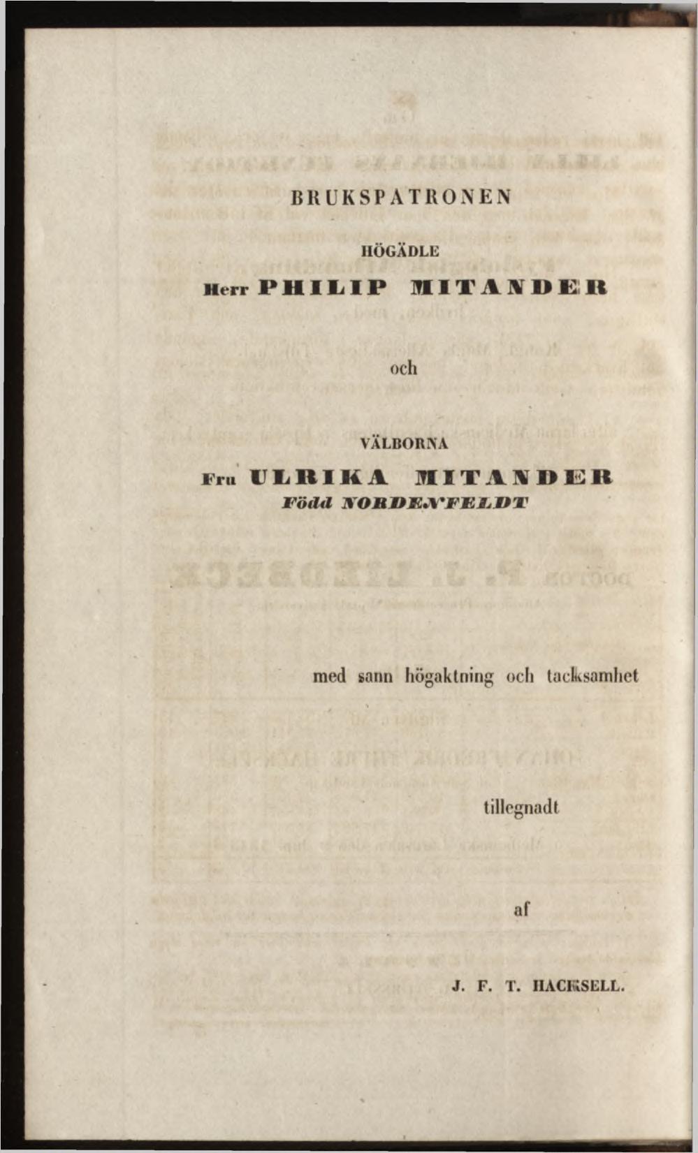 B R U KSPATRONEN HÖGÄDLE H err PHILIP HITAHDEn och VÄLBORNA F r» IL It I Kl mitakdeb F ö d d