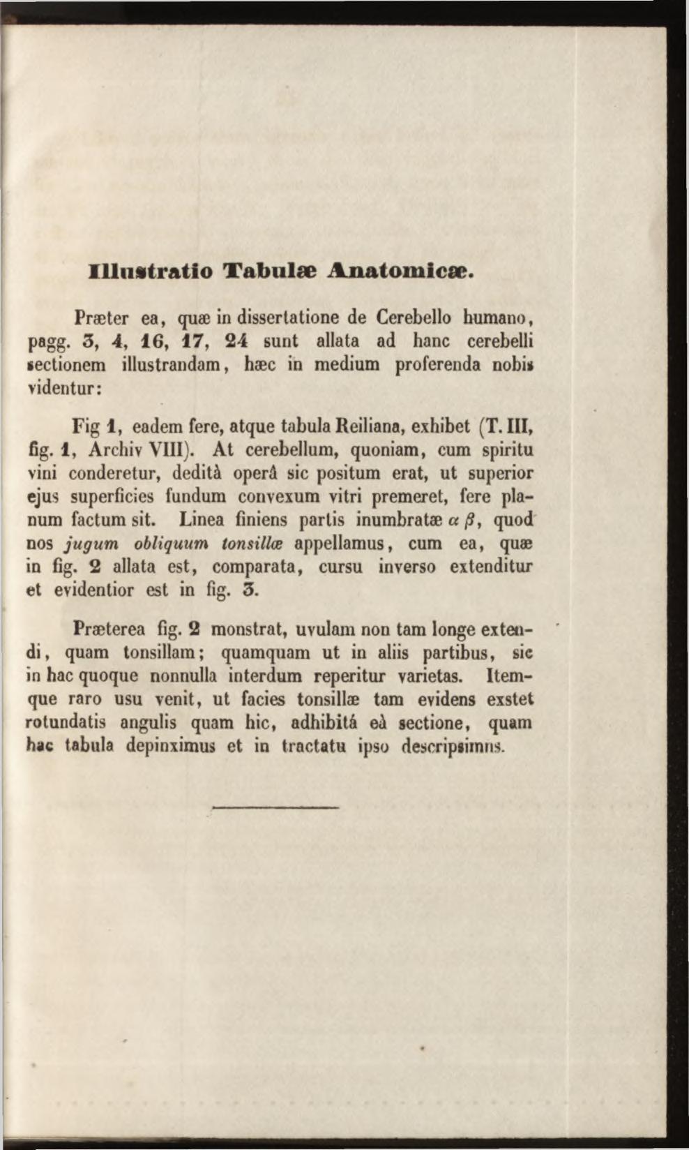 Illu stratio T ab ulæ Anatom icae. P ræ ter ea, quæ in dissertatione de Cerebello hum ano, pagg.