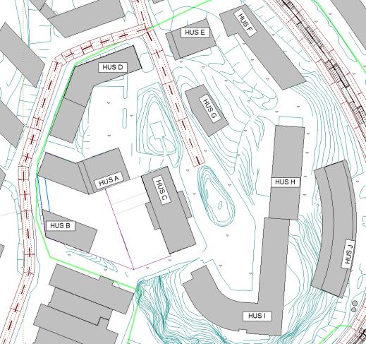 3.4 Detaljplanområdet Beräkningar har genomförts för två volymalternativ där de olika volymförslagen benämns som huvudalternativ och alternativ volym, se Figur 1 och Figur 2. Figur 1. Huvudalternativ.